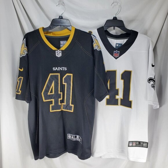 SAINTS Nike Men's Black White Football-NFL Jersey On Field Short Sleeve Small - Picture 1 of 15